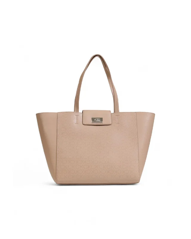 Calvin Klein  Saffiano Tote Tan Leather Bag