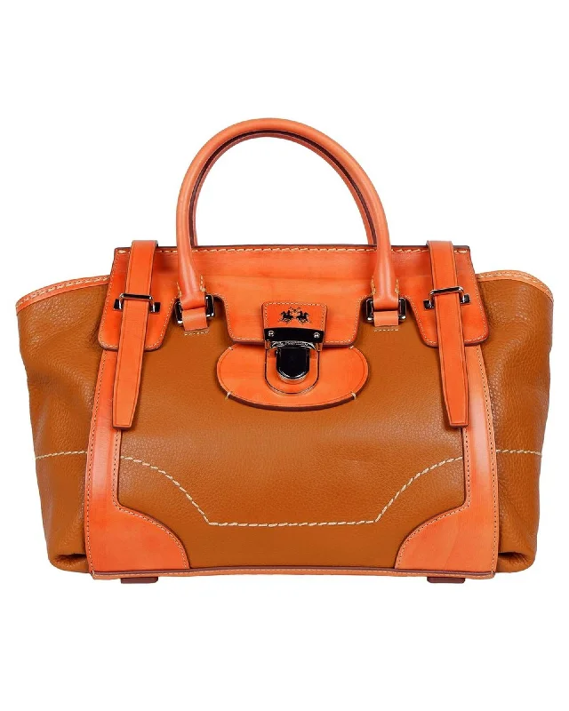 La Martina Calfskin Handbag with Padlock Closure