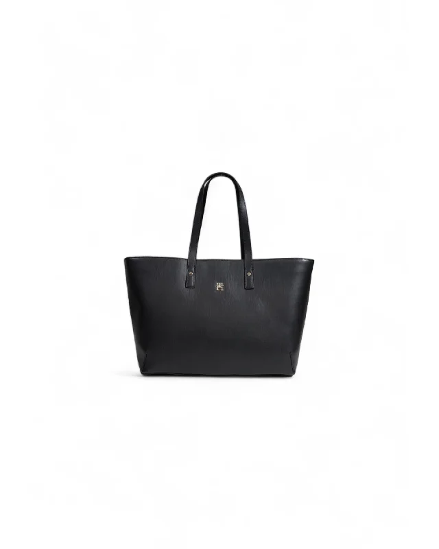 Tommy Hilfiger Black Plain Polyurethane Handbag