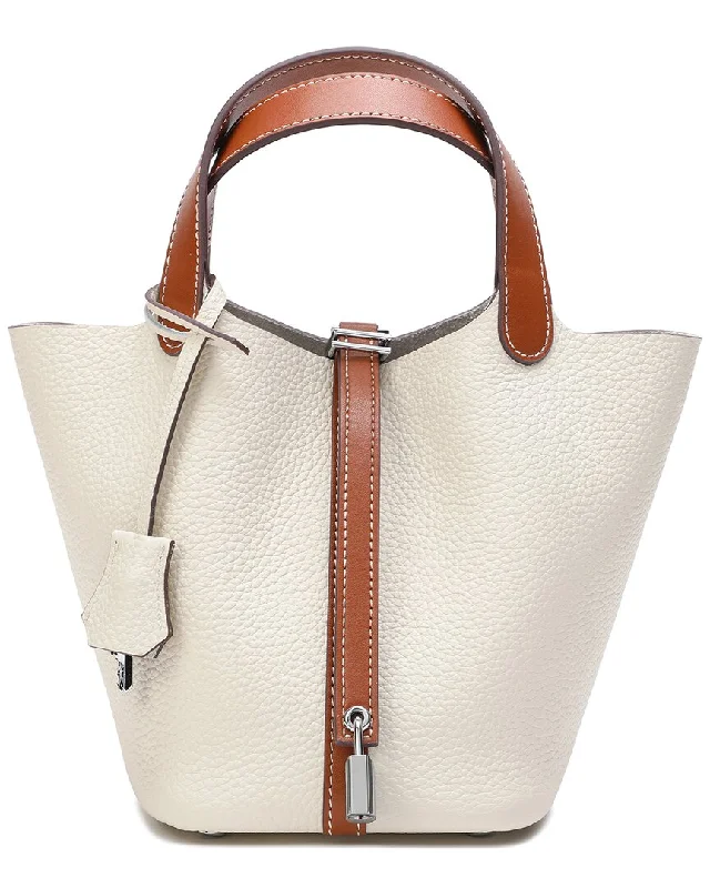 Tiffany & Fred Full-Grain Leather Top Handle Bag