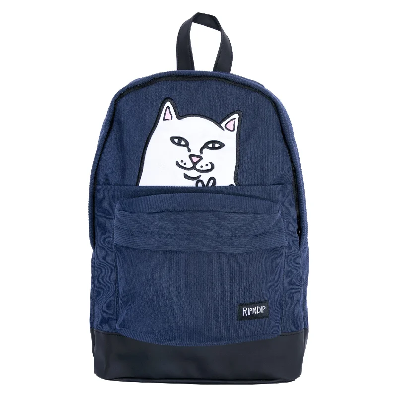 Lord Nermal Velcro Hands Corduroy Backpack (Navy)