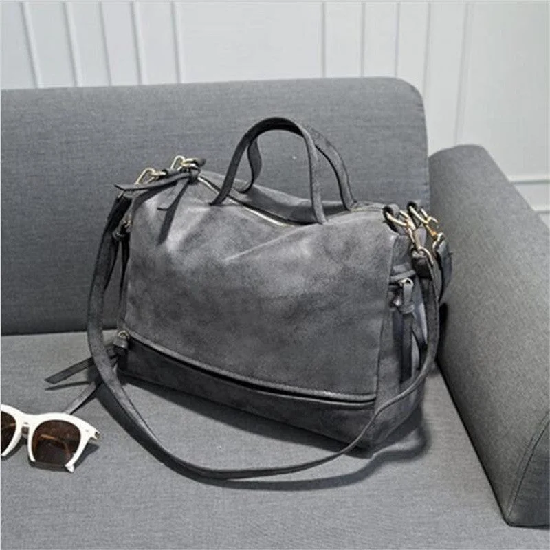 Arrive Women's Shoulder Bag Nubuck Leather Vintage Messenger Bag Motorcycle Shoulder Bags Women's Bag