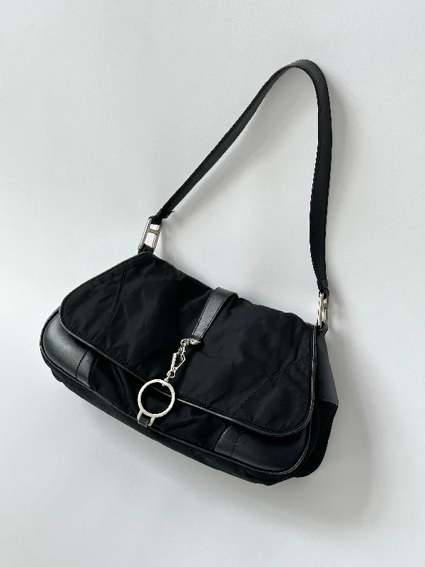 Prada 2000s Tessuto Nylon Double Sided Shoulder Bag