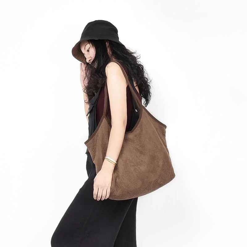 Suede Retro Wild Canvas Shoulder Bag