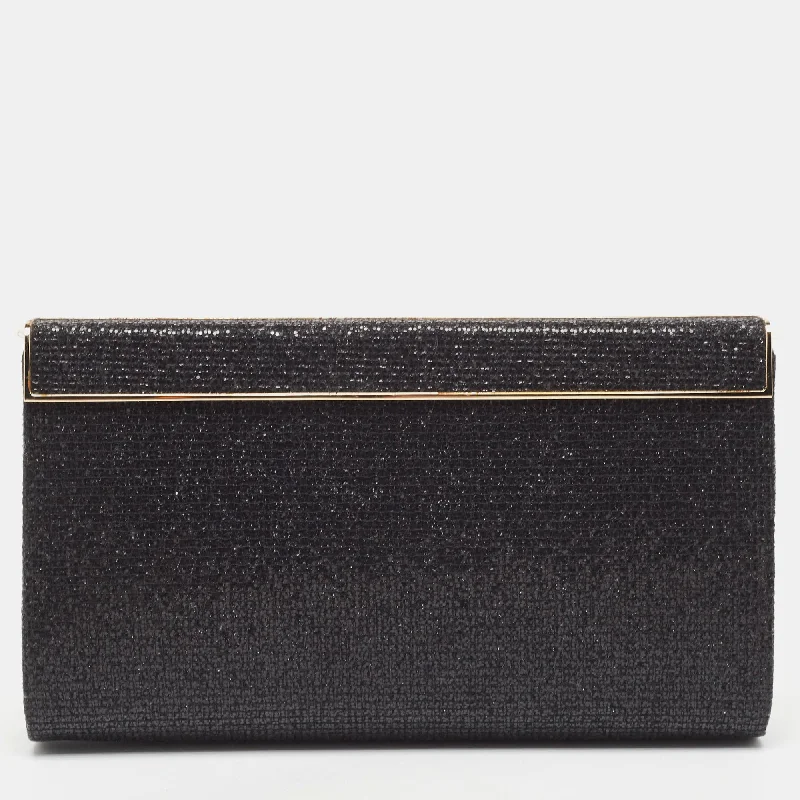 Jimmy Choo  Fabric And Glitter Frame Clutch