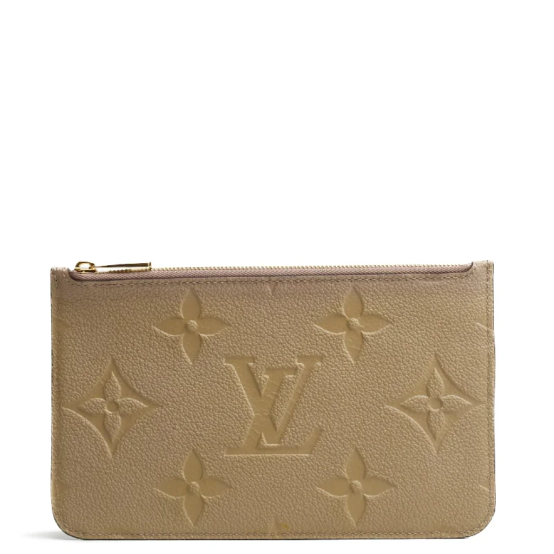 LOUIS VUITTON Empreinte Monogram Giant Neverfull MM Pochette Turtledove