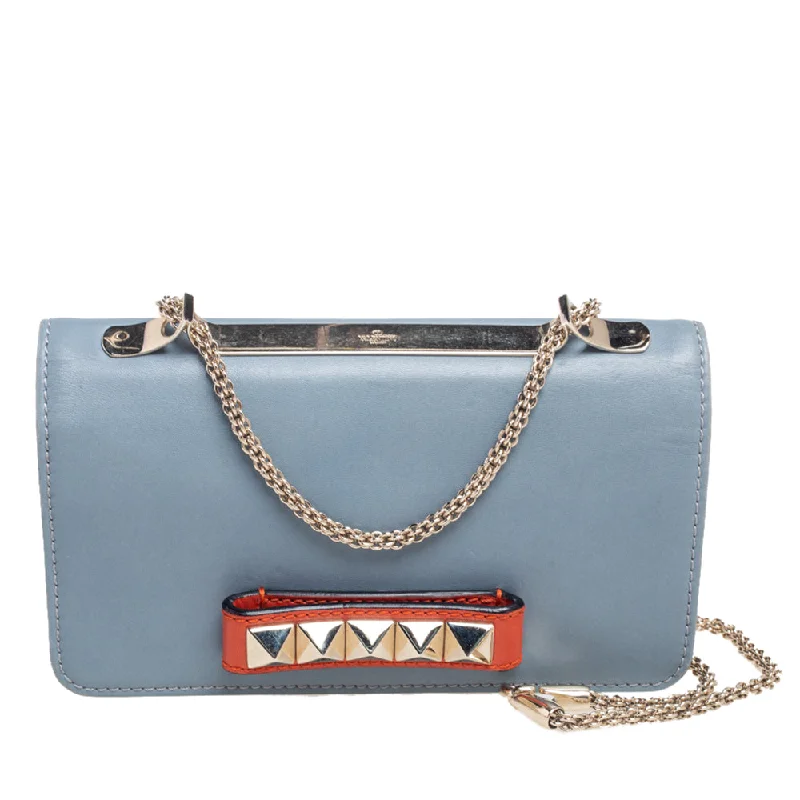 Valentino color Leather Rockstud Va Va Voom Chain Clutch