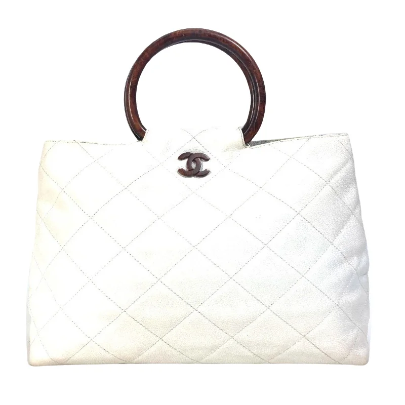 Chanel Logo Cc  Leather Tote Bag (Pre-Owned)