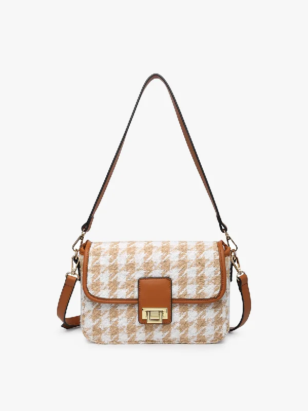 Elodie Vegan Houndstooth Crossbody