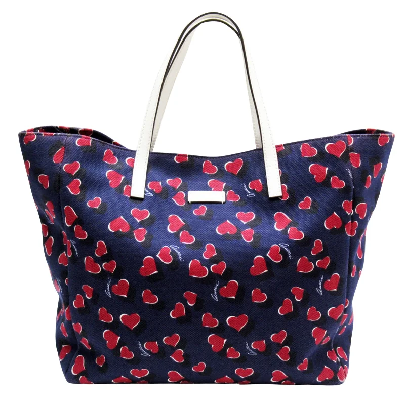 Gucci Heart  Canvas Tote Bag (Pre-Owned)