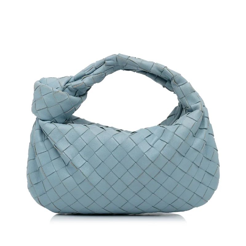 Blue Bottega Veneta Mini Intrecciato Jodie Handbag