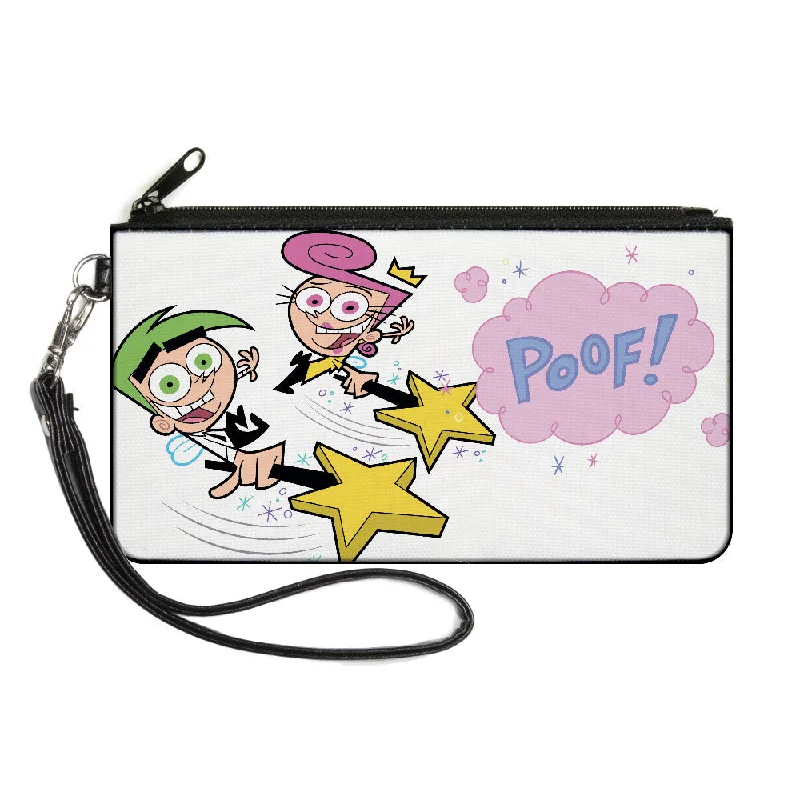 Canvas Zipper Wallet - LARGE - THE FAIRLY ODDPARENTS Cosmo and Wanda POOF Pose White