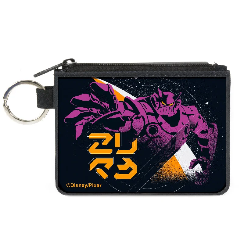 Canvas Zipper Wallet - MINI X-SMALL - Lightyear ZURG Reaching Pose Black Purple Orange