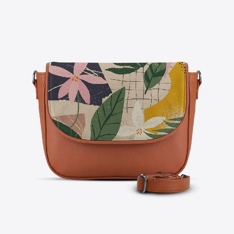 Havana Messenger Crossbody Leafs