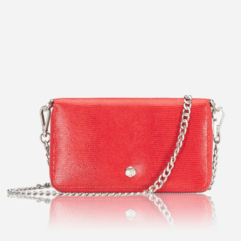 Jekyll & Hide Paris Chain Purse Ladies Handbag, Cherry