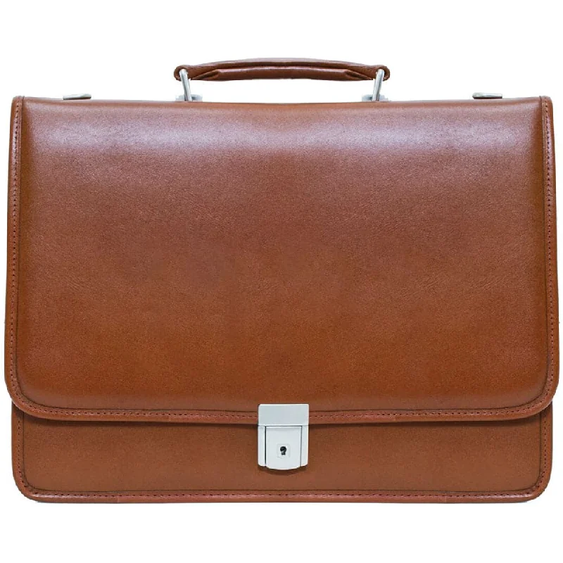 McKlein USA Lexington 15" Leather Flapover Double Compartment Briefcase