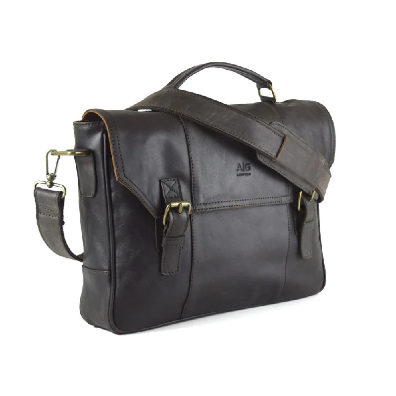 Nevada Messenger Bag in Aged Dark Brown Leather - FINAL SALE NO EXCHANGE