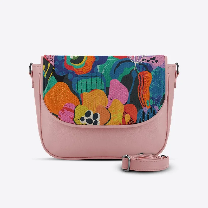 Rose Messenger Crossbody Abstract Art