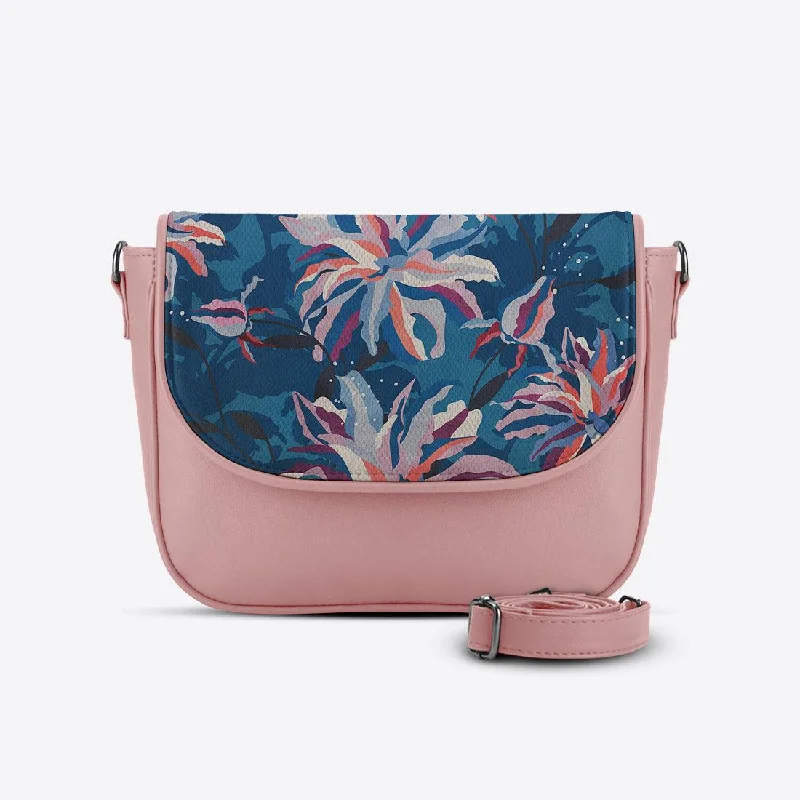 Rose Messenger Crossbody Blue Garden