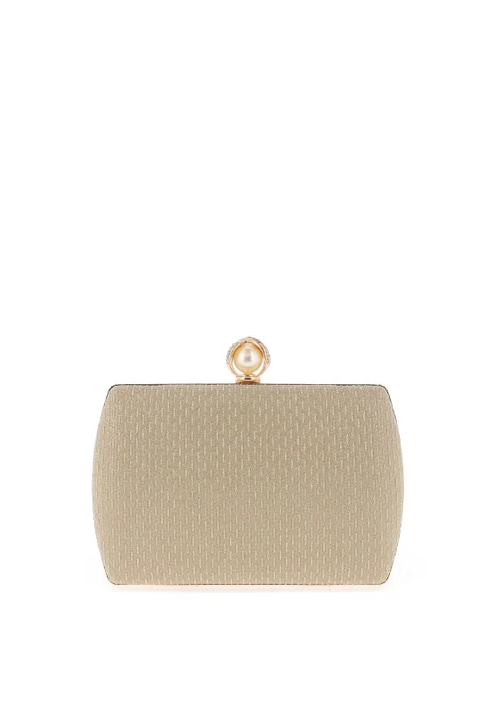 Zen Collection Glitter Pearl Clasp Clutch Bag, Gold