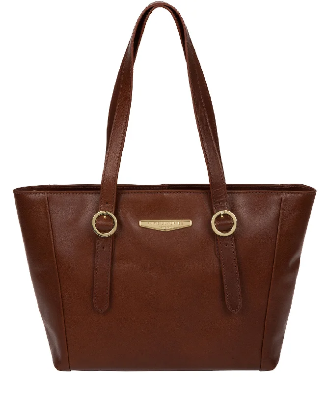 'Adelina' Italian Tan Vegetable-Tanned Leather Tote Bag