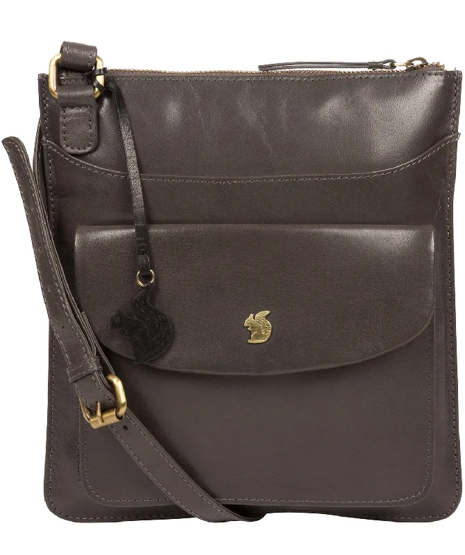 'Lauryn' Slate Leather Cross Body Bag