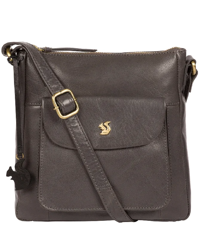 'Shona' Slate Leather Cross Body Bag