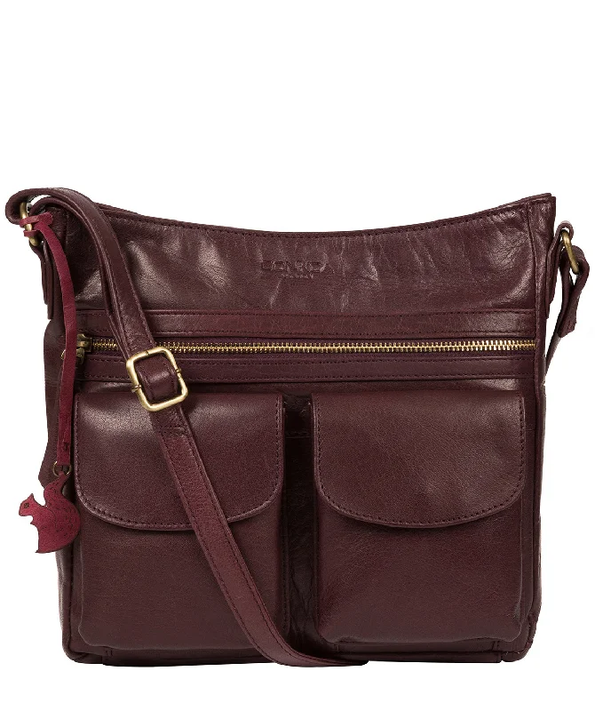 'Bon' Plum Leather Cross Body Bag