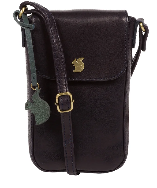 'Buzz' Navy Leather Cross Body Phone Bag