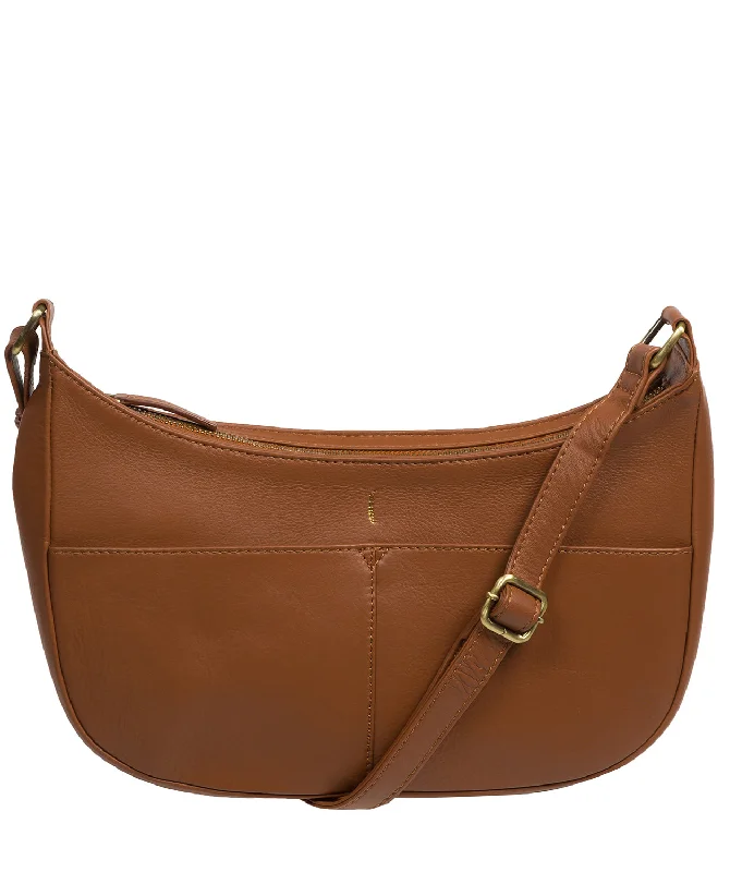 'Carli' Tan Leather Cross Body Bag