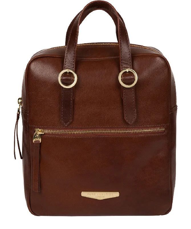 'Delfina' Italian Tan Vegetable-Tanned Leather Backpack