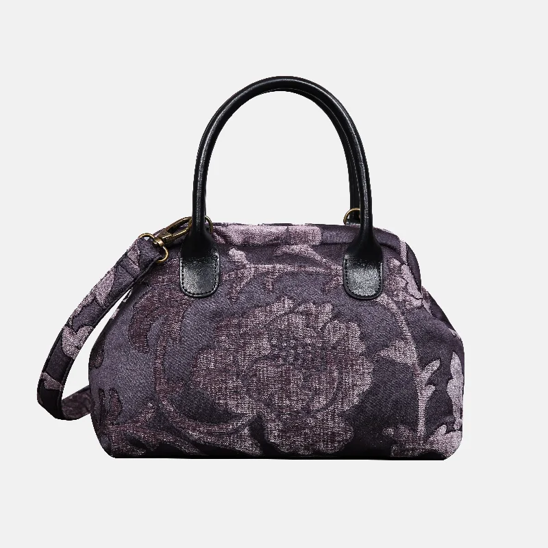 Floral Brocade Purple Carpet Satchel