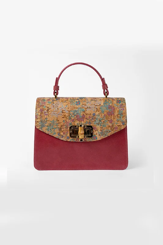 Hydrangea-Multi Floral Cork Leather Shoulder Bag