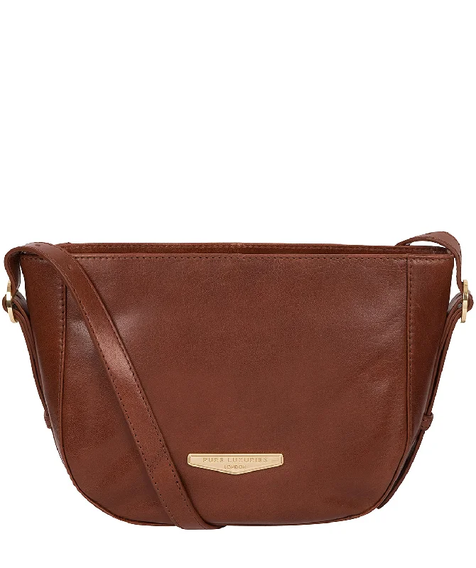 'Kaye' Italian Tan Vegetable-Tanned Leather Shoulder Bag