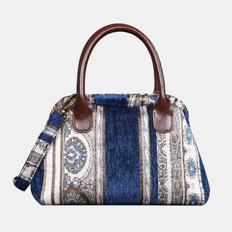 Ethnic Stripes Navy Carpet Satchel