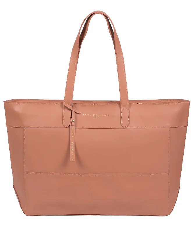 'Milton' Misty Rose Vegetable-Tanned Leather Extra-Large Tote Bag