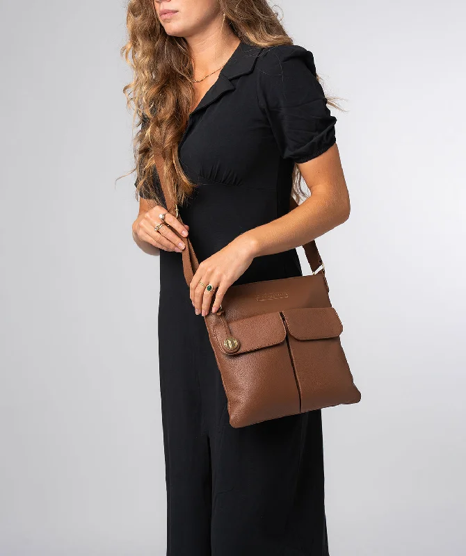 'Soames' Tan Leather Cross Body Bag