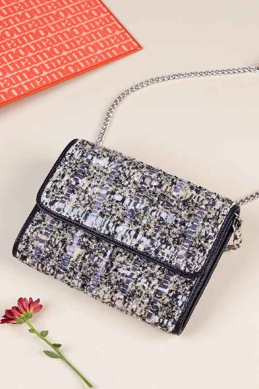 Plumeria  Embellished Crossbody Leather Bag