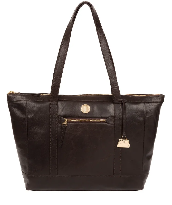 'Willow' Dark Brown Leather Tote Bag